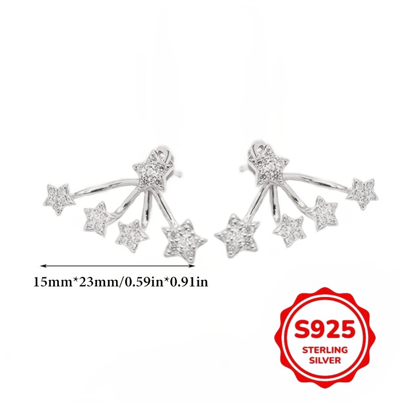 Women's S925 Sterling Silver Star-shaped Stud Earrings